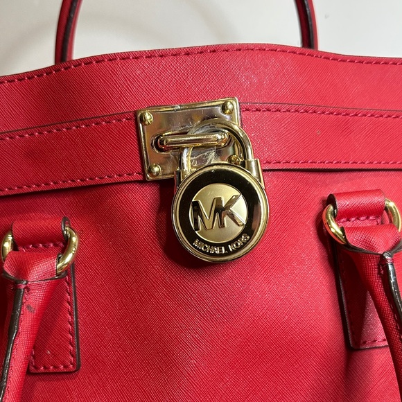 Michael Kors Red Satchel with Gold Details - Picture 2 of 5